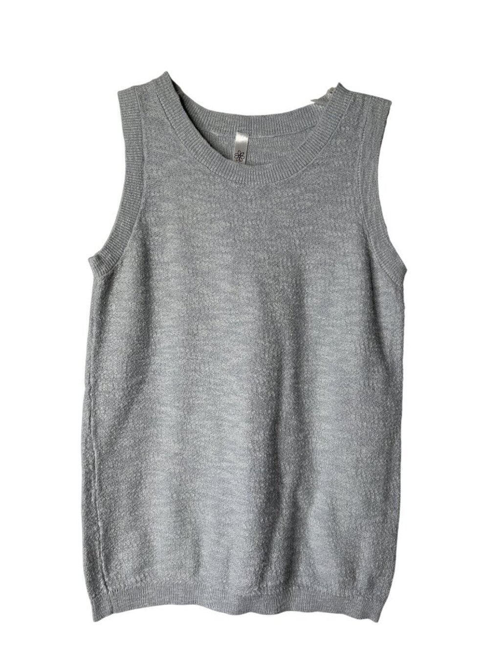 Daisies Knit Sleeveless Top Size S/M Light Blue Cotton Viscose Blend